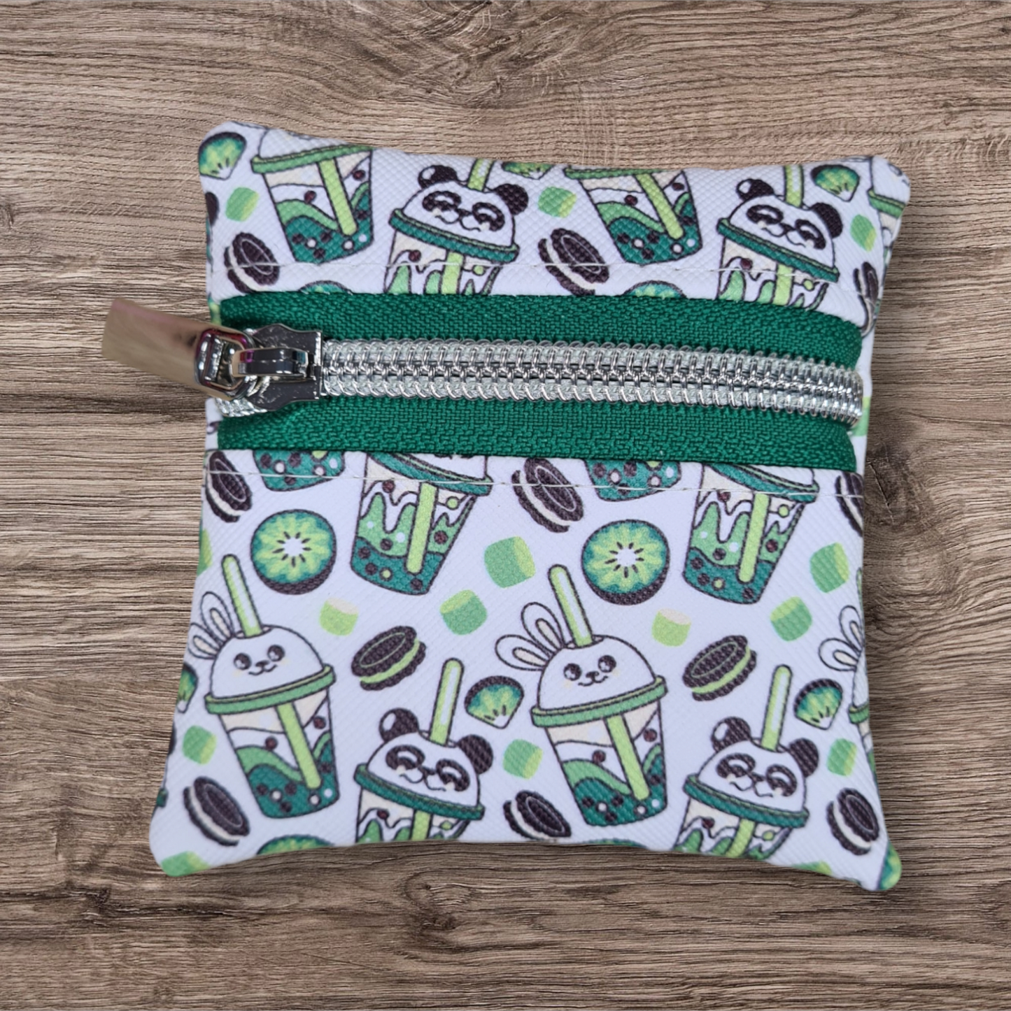 animal boba green petite pouch