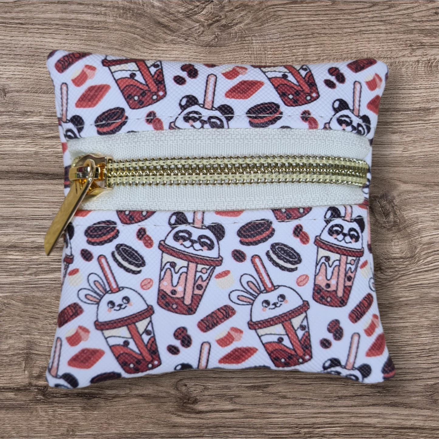 Animal boba brown petite pouch