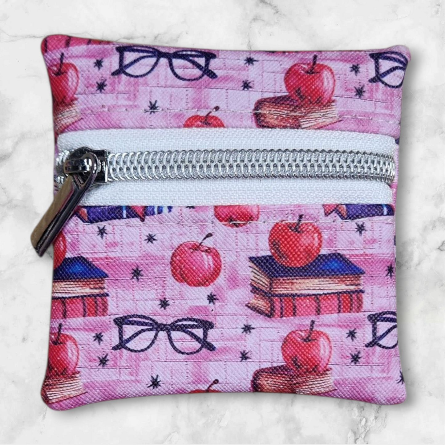 Apples and books petite pouch