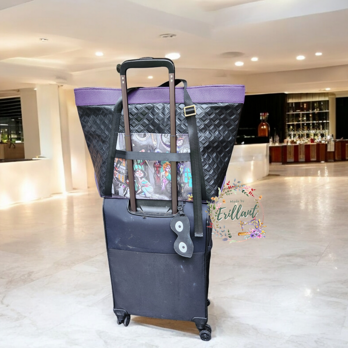 Dark princess Large overnight adjustable Tote bag