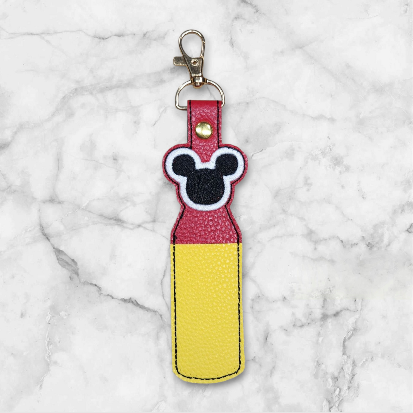 Mouse lip balm holder keyring