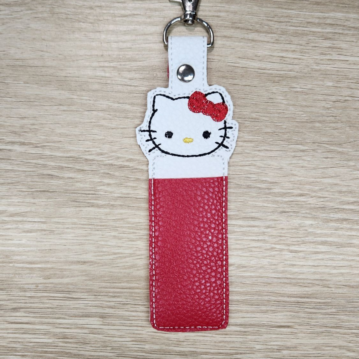 Friendly Kitty lip balm holder keyring