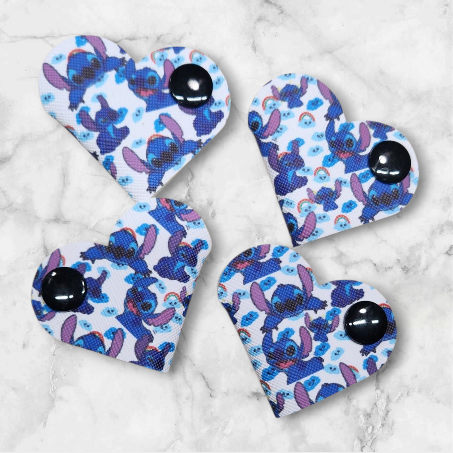 Heart shape faux leather cable keepers