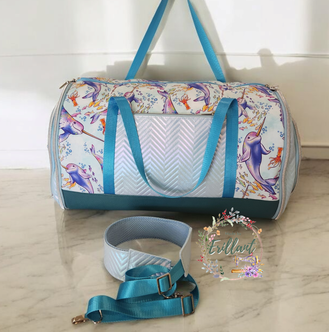 Convertible Garment/ Duffle bag - Narwhal magic