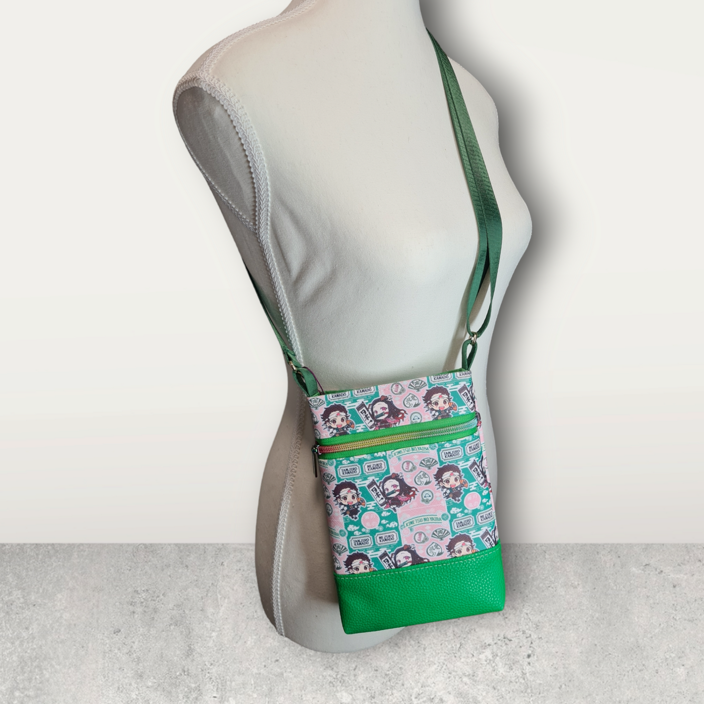 Anime Striped Crossbody Bag