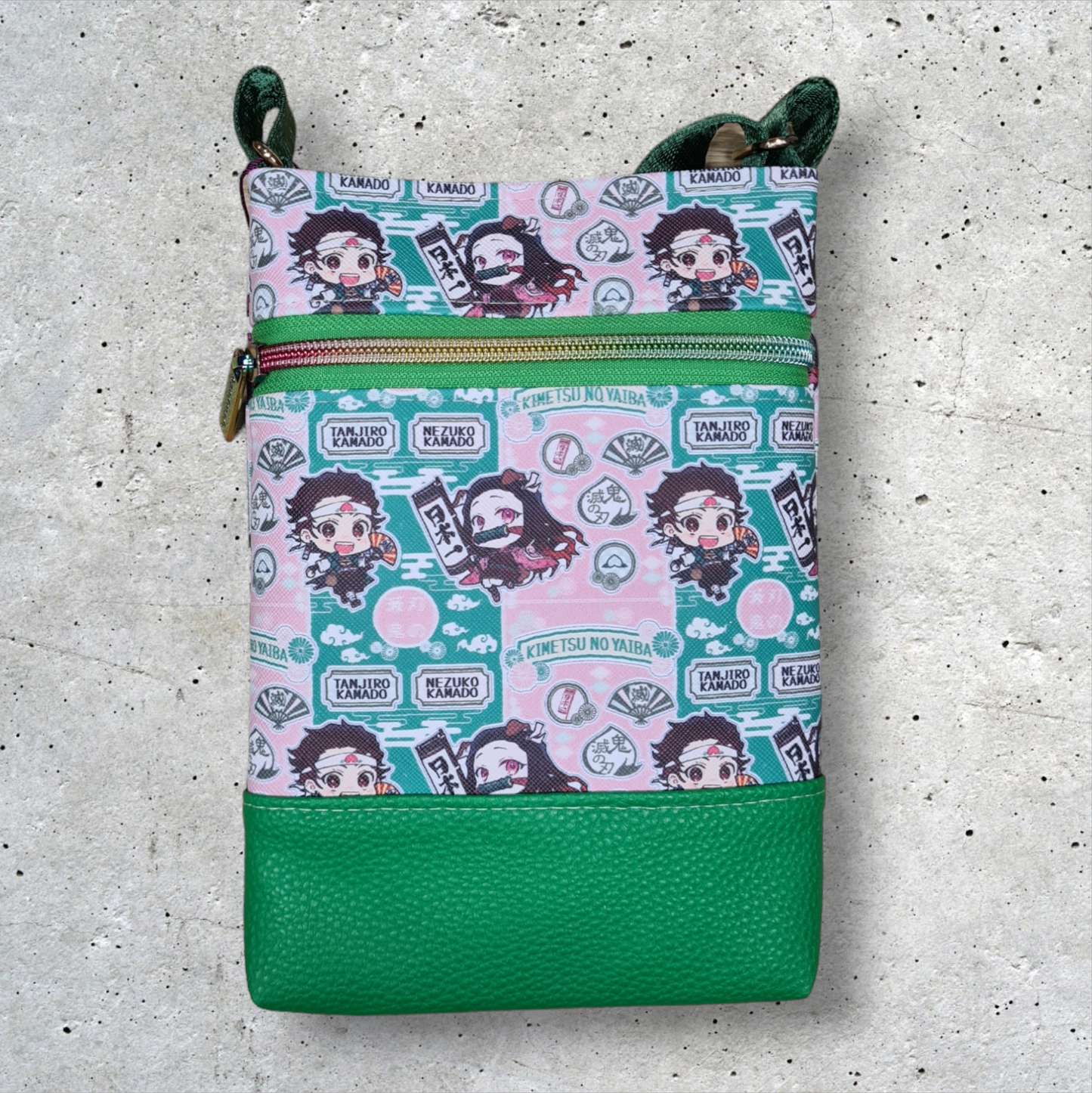 Anime Striped Crossbody Bag