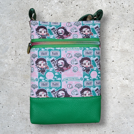 Anime Striped Crossbody Bag