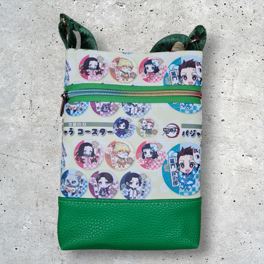 Anime Green Circle crossbody Bag