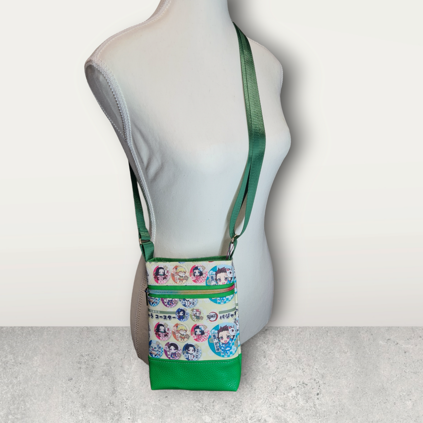 Anime Green Circle crossbody Bag