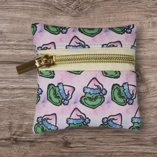 Mean one head on pink petite pouch