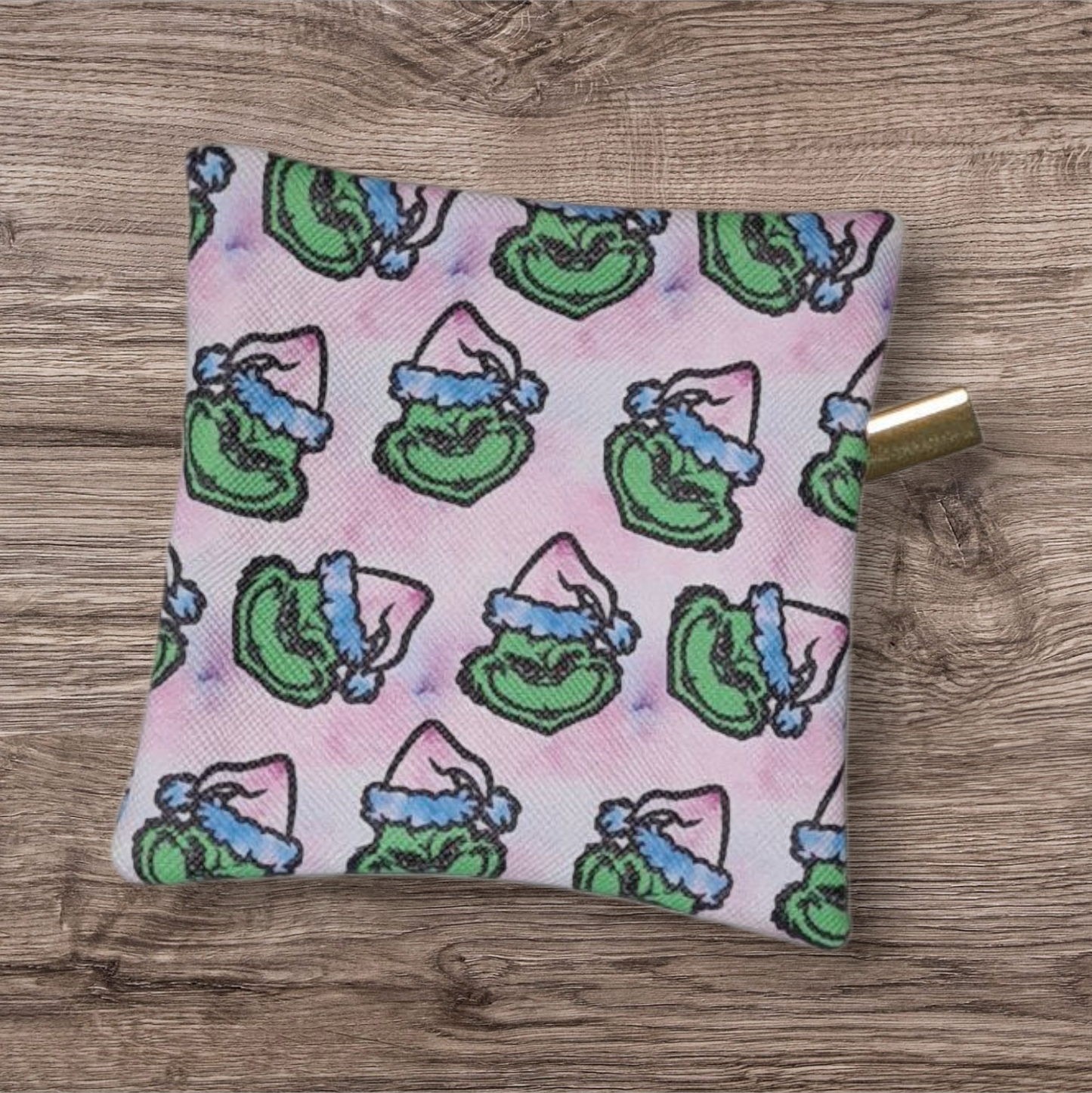 Mean one head on pink petite pouch