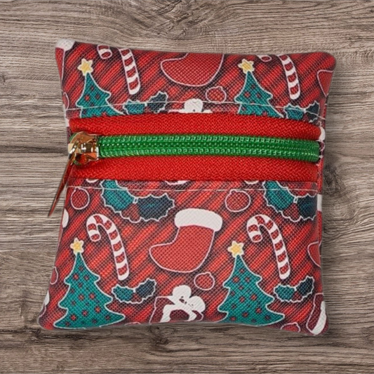 Christmas Symbols striped Petite pouch