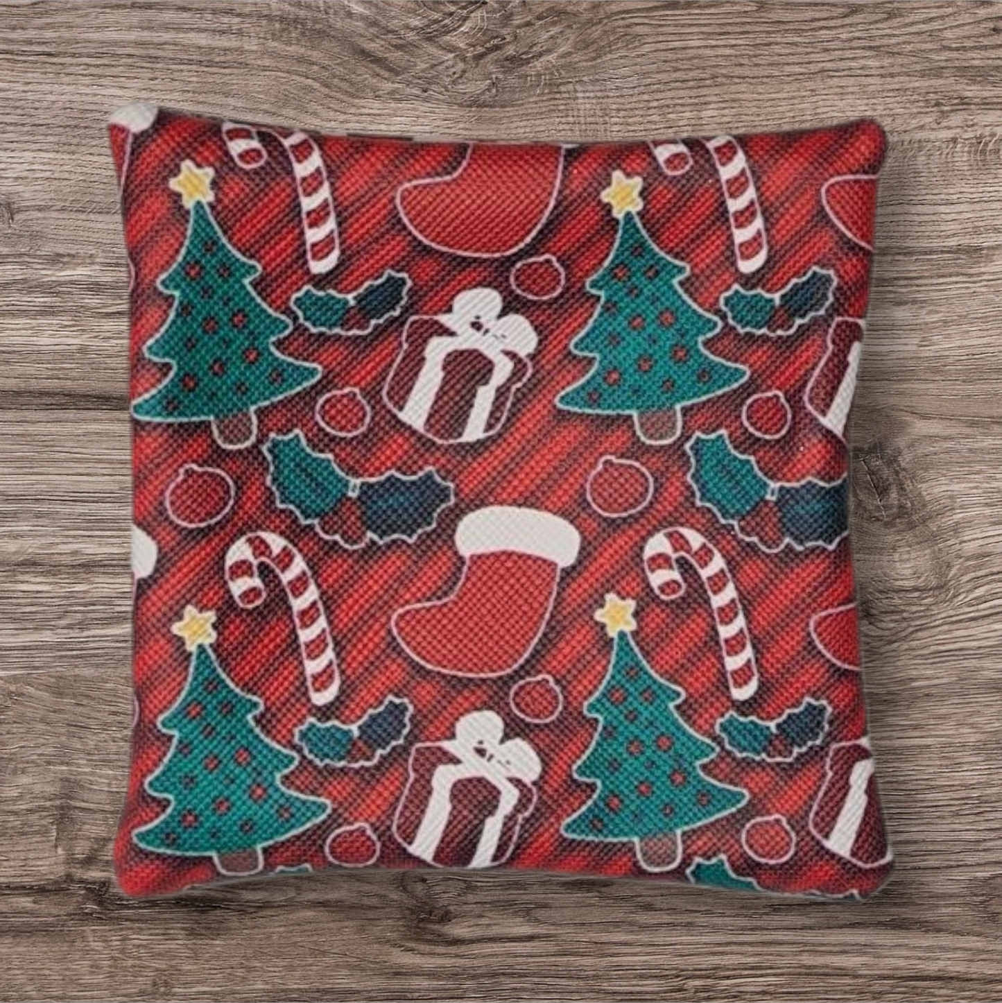 Christmas Symbols striped Petite pouch