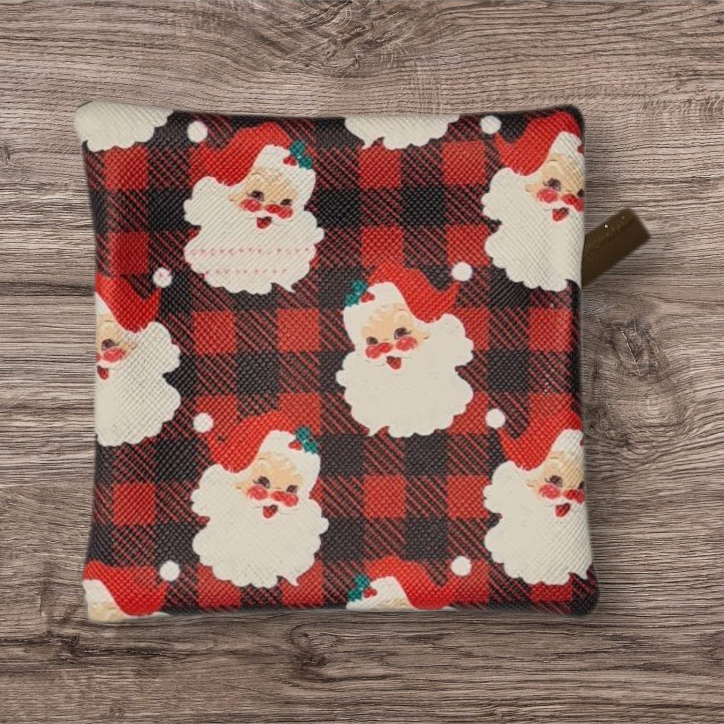 Vintage Santa on plaid Petite pouch