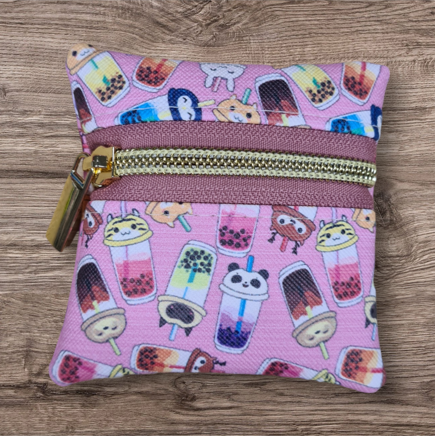 Animal boba pink petite pouch