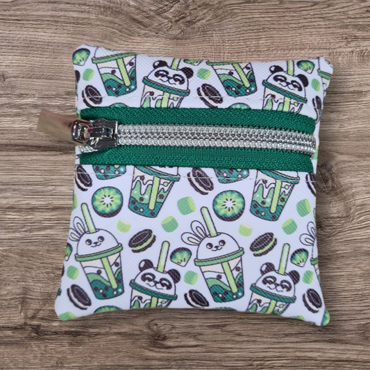animal boba green petite pouch