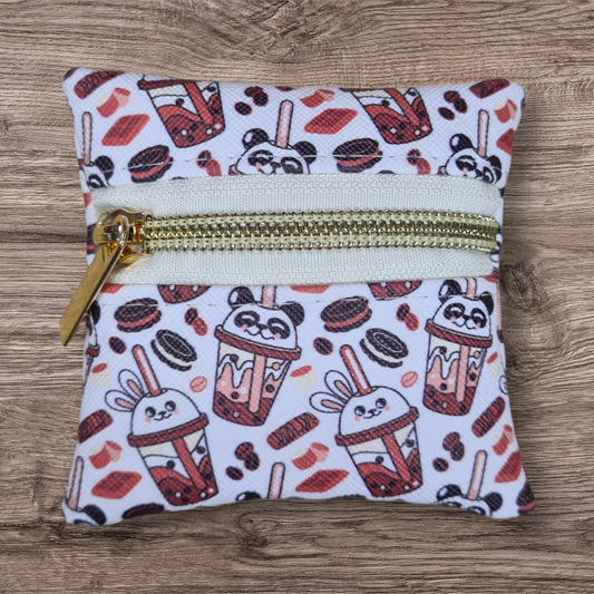Animal boba brown petite pouch