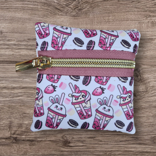 Animal boba light pink petite pouch
