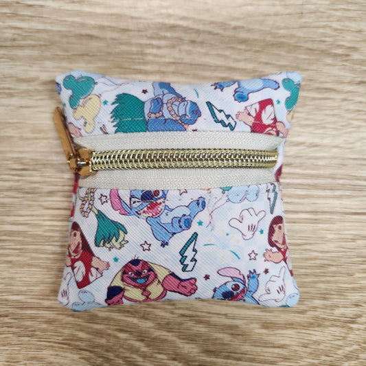 Aliens on light blue petite pouch