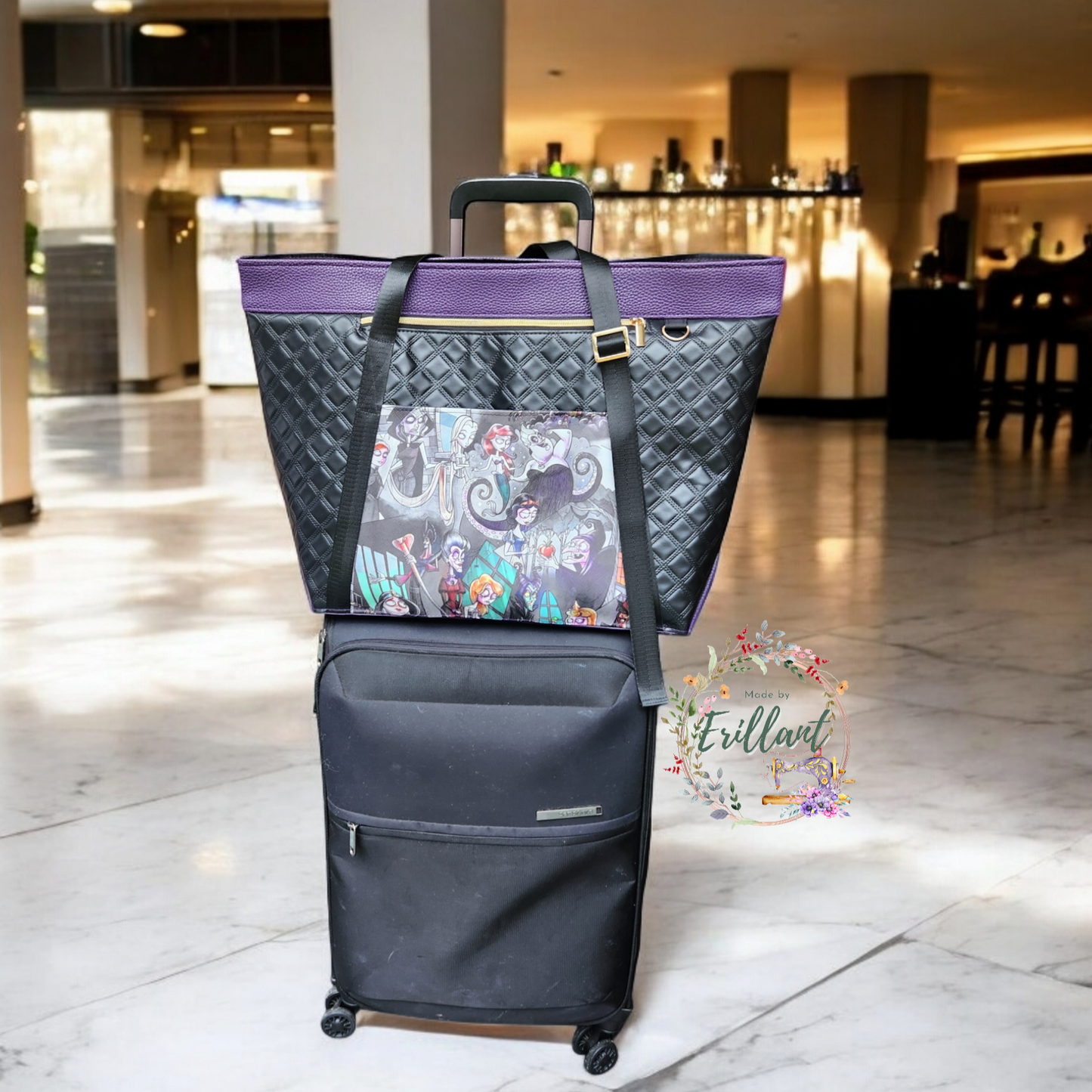 Dark princess Large overnight adjustable Tote bag