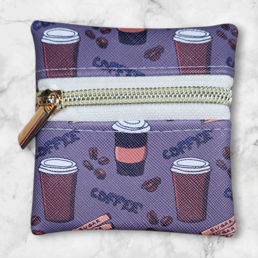 Coffee on brown petite pouch