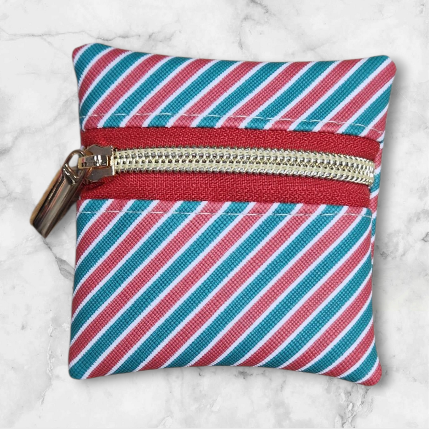 Green & Red stripes petite pouch