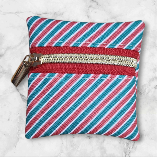 Green & Red stripes petite pouch