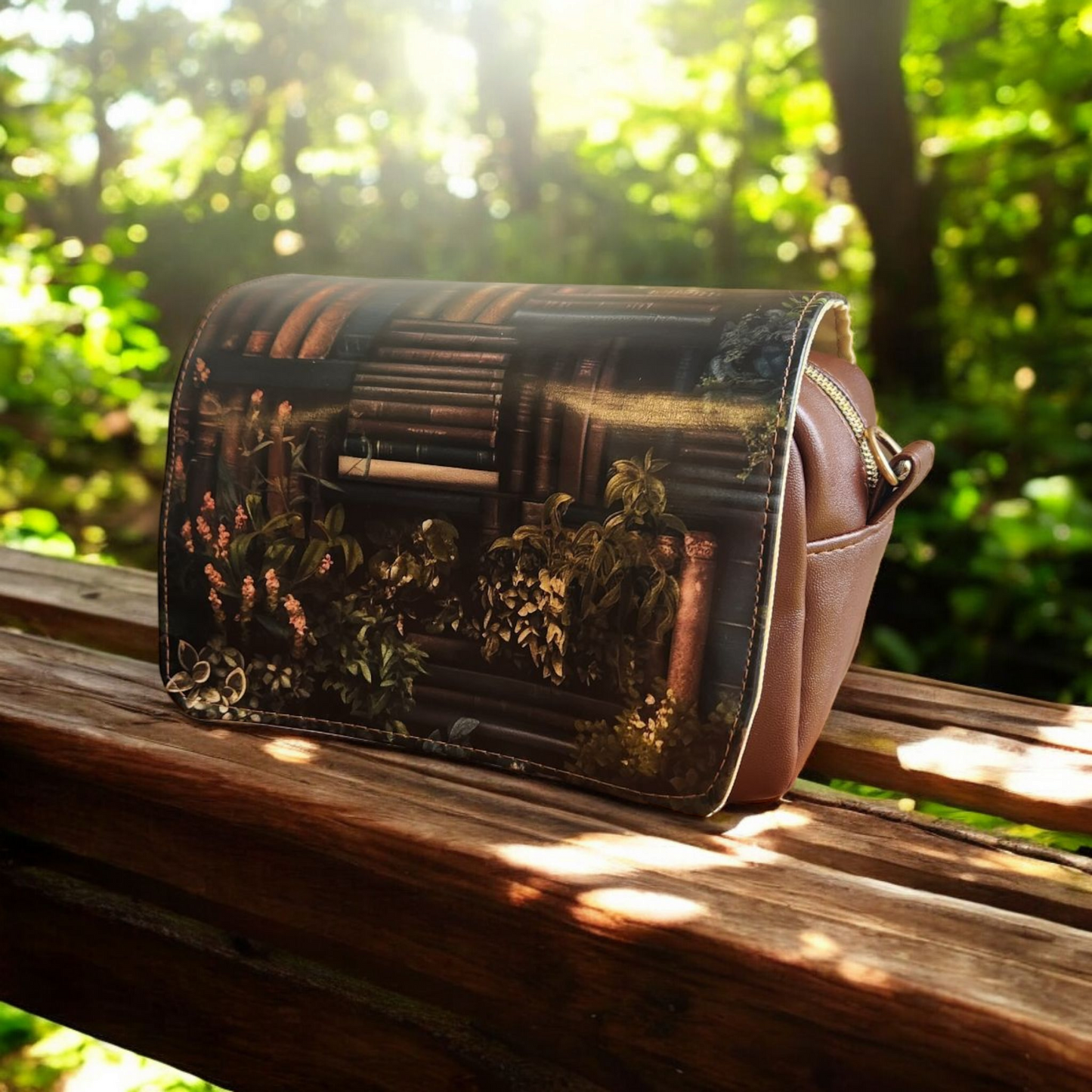 Book shelf Flap & Zipped Crossbody bag
