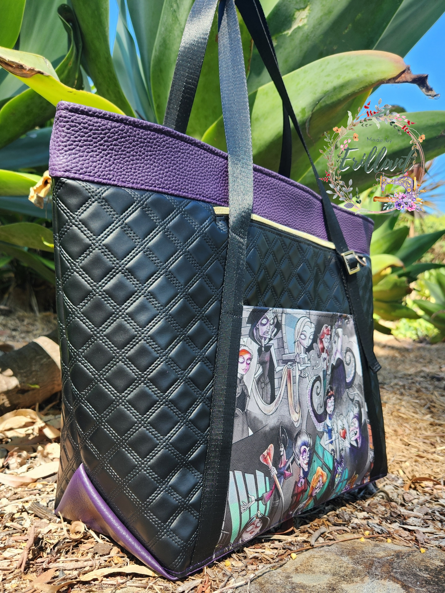 Dark princess Large overnight adjustable Tote bag