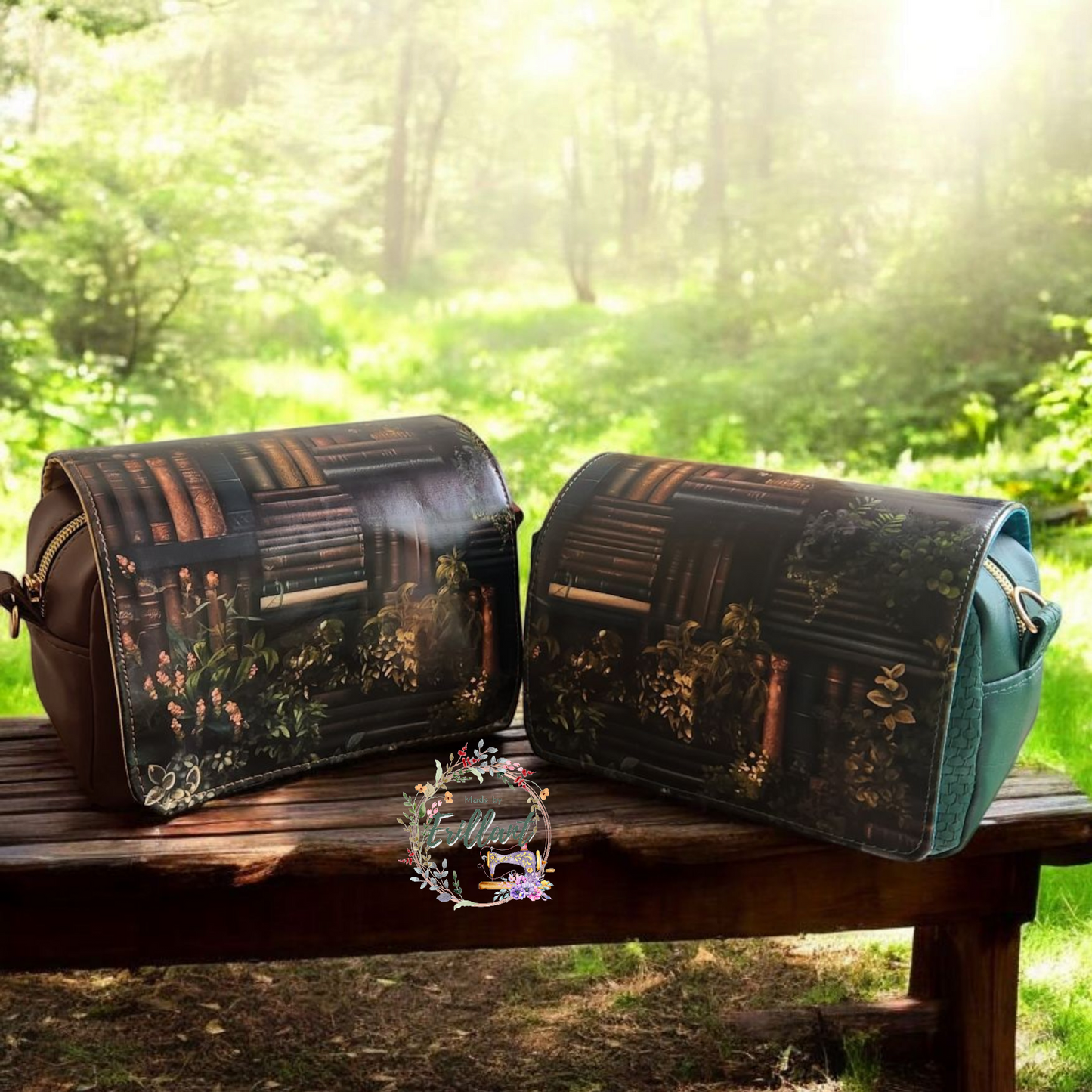 Book shelf Flap & Zipped Crossbody bag