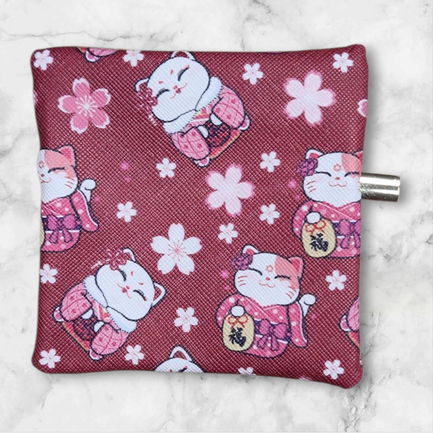 Cat on Red petite pouch