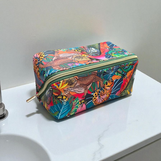 Forest lizards wide opening toiletries bag
