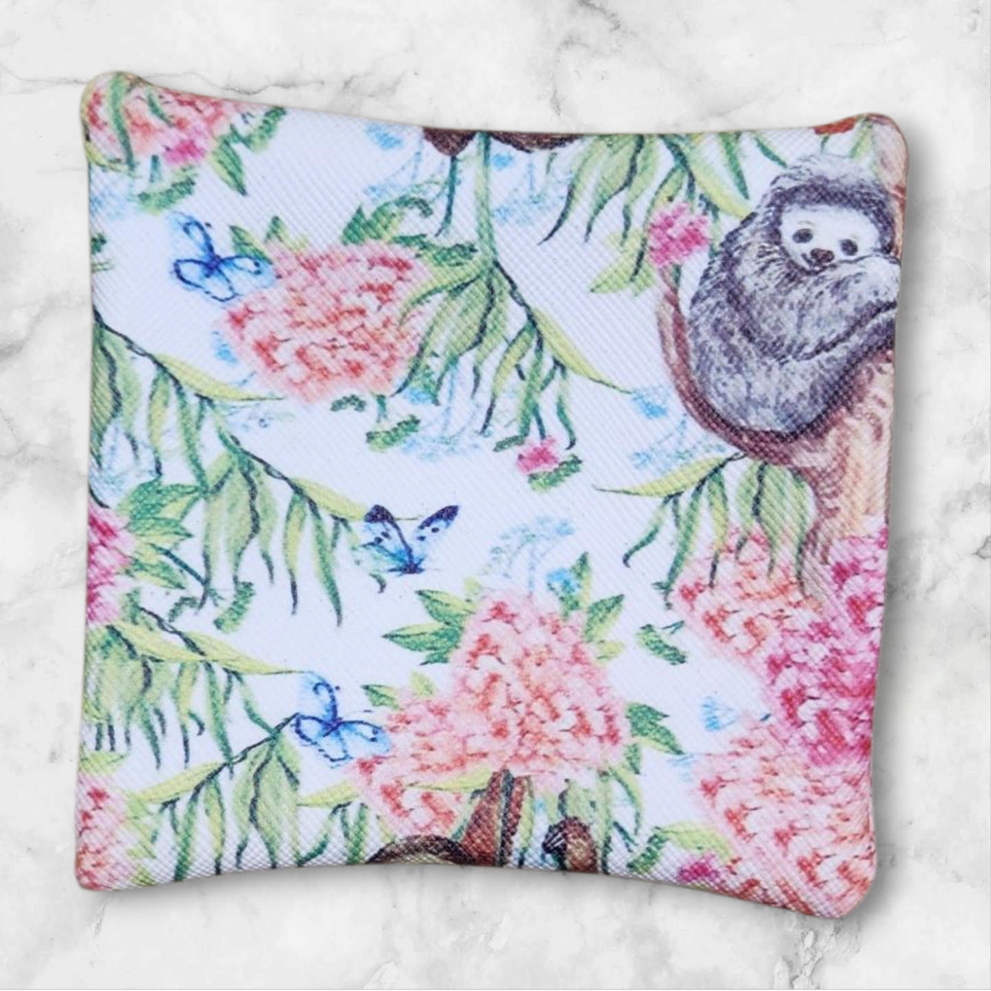 Sloth & flowers petite pouch