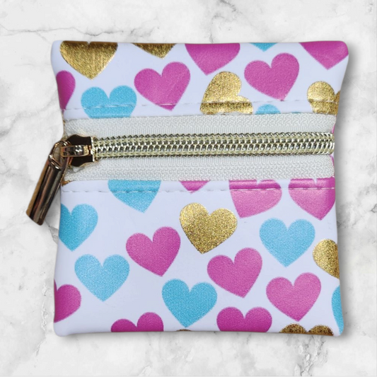 Gold foiled hearts petite pouch