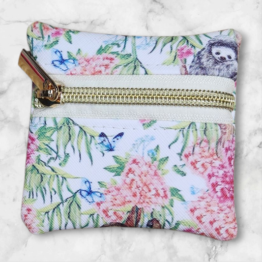 Sloth & flowers petite pouch