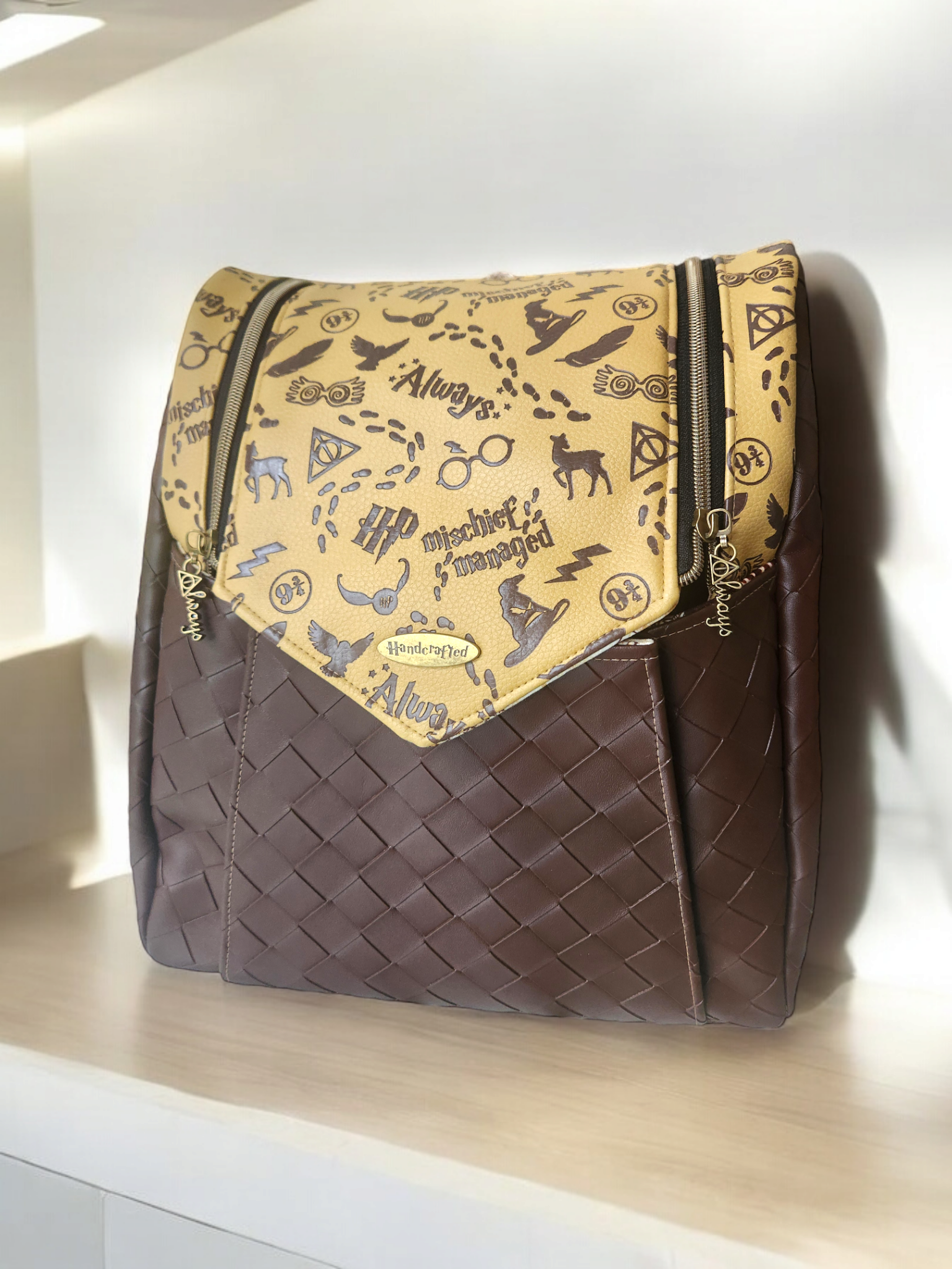 bag wizard leather backpack Wizard school embossed backpack