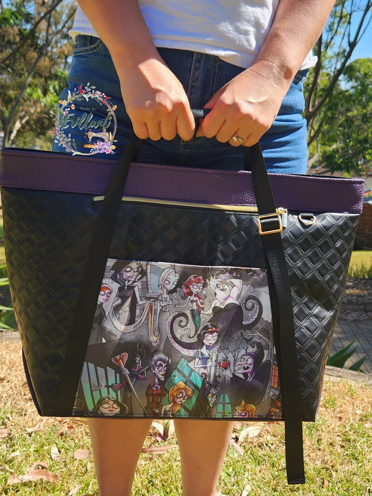 Dark princess Large overnight adjustable Tote bag