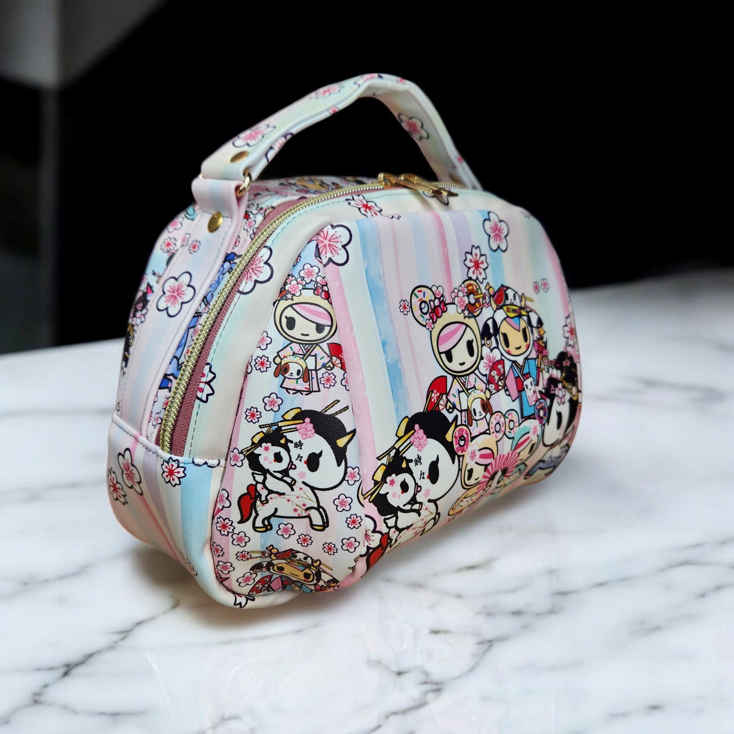 Cherry Blossom Group Faux Leather Petite Sassy Handbag