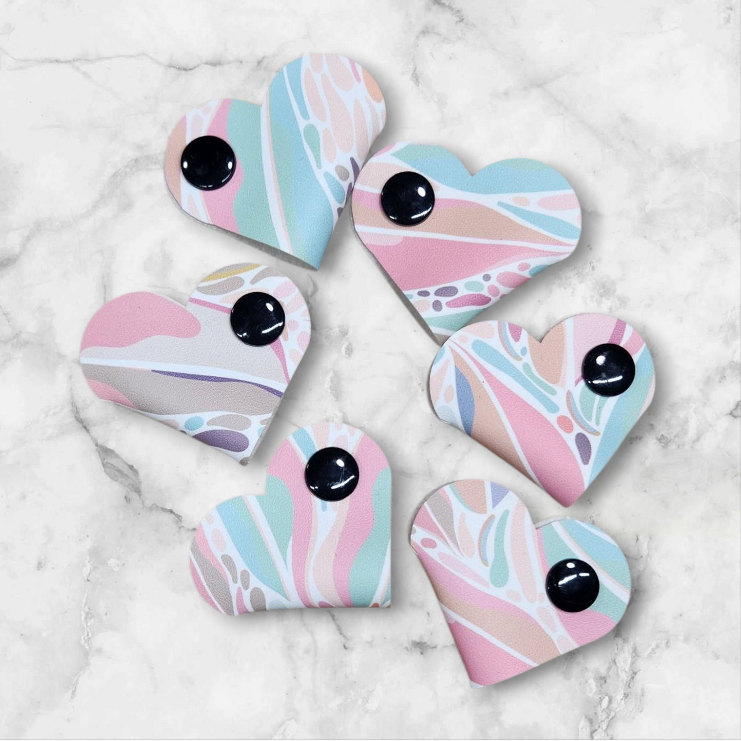 Heart shape faux leather cable keepers